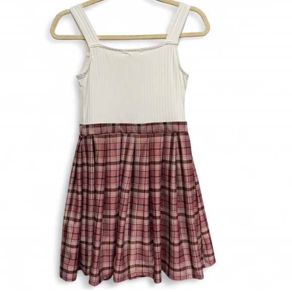 Ultra flirt white and pink plaid mini dress - Picture 4 of 5